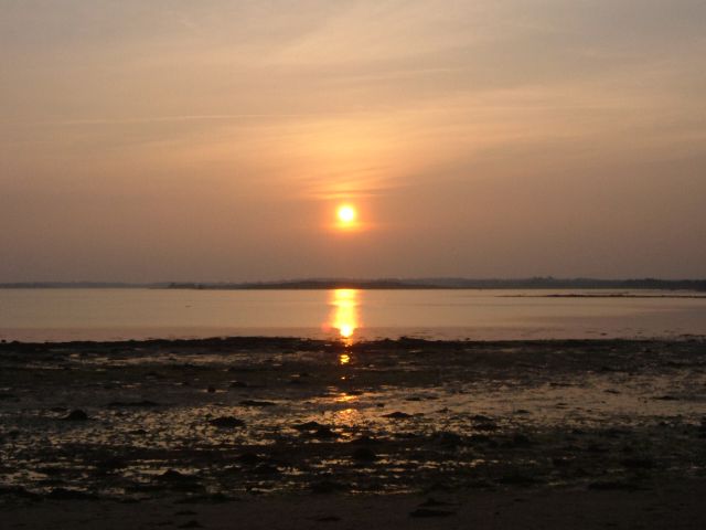 le coucher de soleil en face du campement!